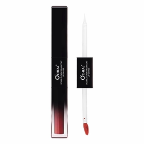 O'CHEAL Double-Ended Lip Gloss, Soft Mist   Water Light Charm - Moisturizing Without Non-Sticky - Bright Lip Color, Cruelty-Free & Vegan (Carrot Red, 0.155OZ)