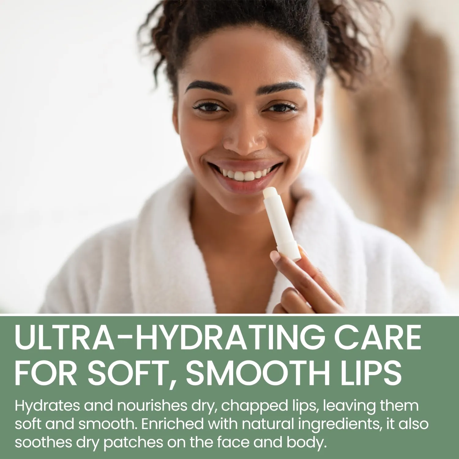 Organic Lip Treatment Balm Ultra Hydrating & Nourishing Care for Dry, Chapped, Cracked Lips & Skin, Visibly Smooths Wrinkles & Fine Lines, Natural Skin Care, 3 Pack Gift Set, Women & Men
