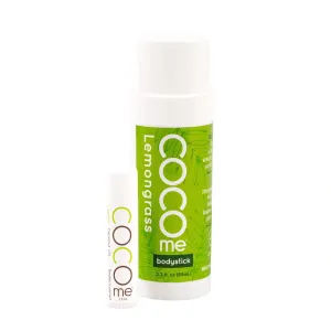 Organic Moisturizing Lemongrass Body Stick and Lip Balm Duo - Virgin Coconut Oil and Anti-Aging Beeswax for Skin Repair and Protection. Dermatologist Recommended.