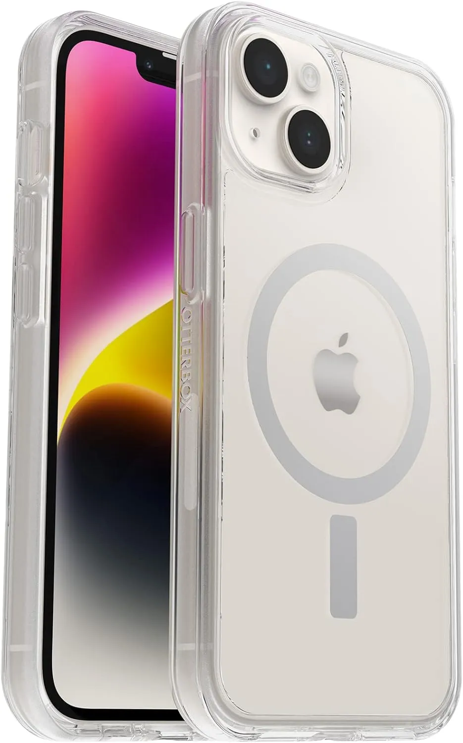 OtterBox iPhone 14 & iPhone 13 Symmetry Series  Case - CLEAR , ultra-sleek, snaps to MagSafe, raised edges protect camera & screen