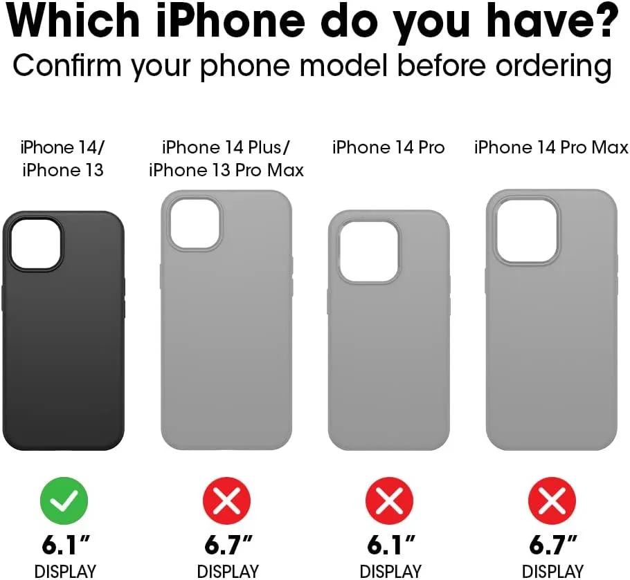 OtterBox iPhone 14 & iPhone 13 Symmetry Series  Case - CLEAR , ultra-sleek, snaps to MagSafe, raised edges protect camera & screen