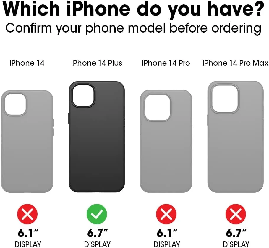 OtterBox iPhone 14 Plus Symmetry Series  Case - CLEAR , ultra-sleek, snaps to MagSafe, raised edges protect camera & screen