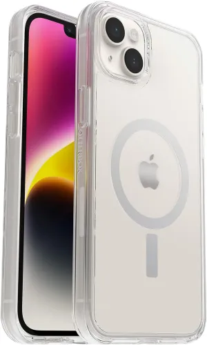 OtterBox iPhone 14 Plus Symmetry Series  Case - CLEAR , ultra-sleek, snaps to MagSafe, raised edges protect camera & screen