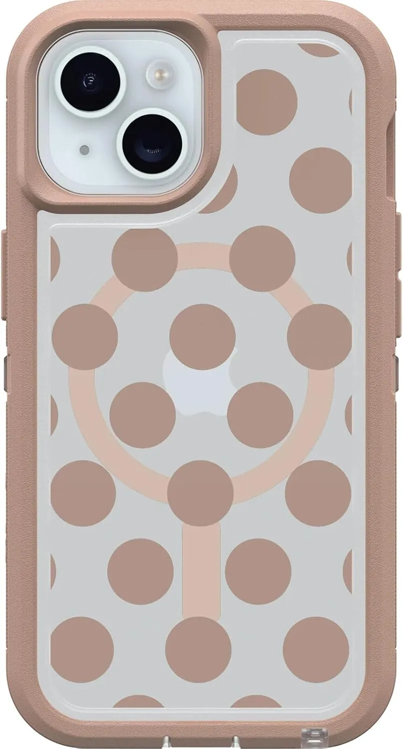 OtterBox iPhone 15, iPhone 14, and iPhone 13 Defender Series XT Case with MagSafe, Screenless, Rugged - Non-Retail Packaging - Clear/Brown