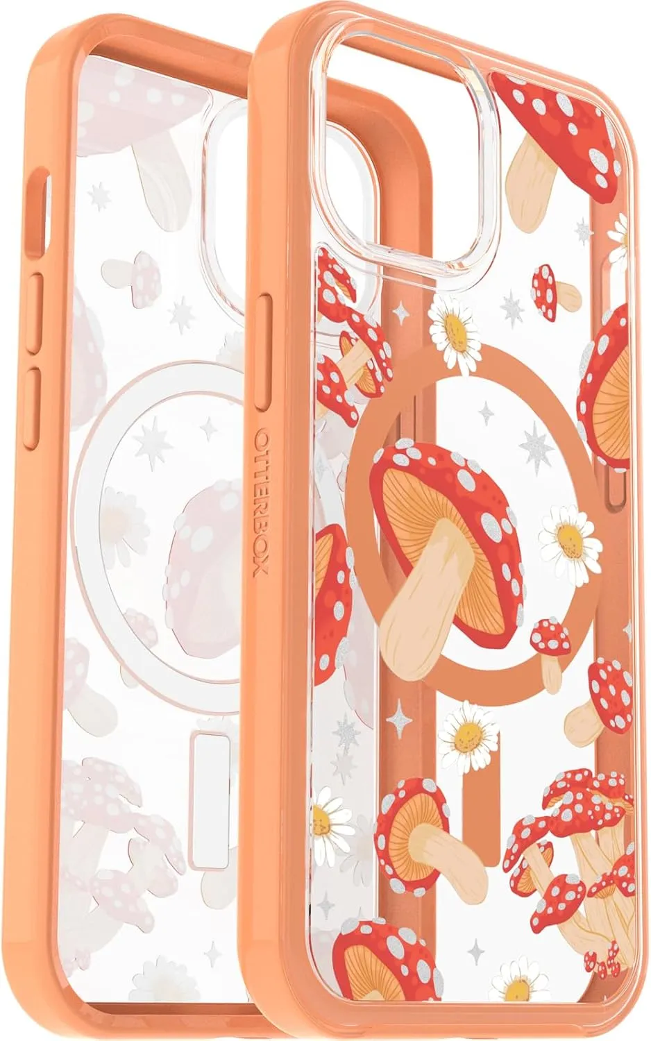 OtterBox iPhone 15, iPhone 14, and iPhone 13 Symmetry Series Clear Case - Whimsy Bloom (Yellow), Snaps to MagSafe, Ultra-Sleek, Raised Edges Protect Camera & Screen
