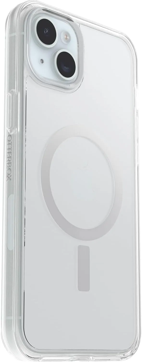 OtterBox iPhone 15 Plus and iPhone 14 Plus Symmetry Series Clear Case - (Clear), Snaps to MagSafe, Ultra-Sleek, Raised Edges Protect Camera & Screen