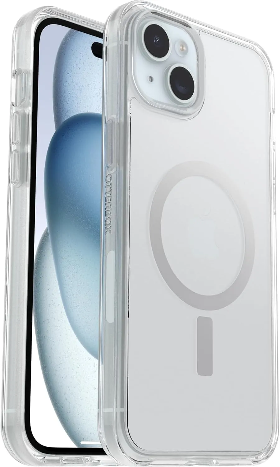 OtterBox iPhone 15 Plus and iPhone 14 Plus Symmetry Series Clear Case - (Clear), Snaps to MagSafe, Ultra-Sleek, Raised Edges Protect Camera & Screen