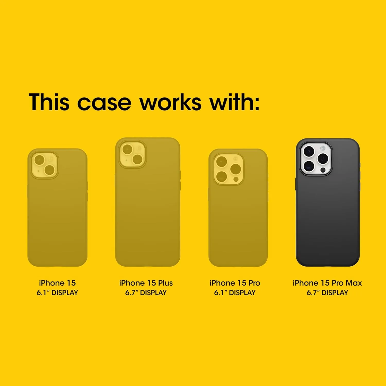 OtterBox iPhone 15 Pro MAX (Only) Defender Series XT Clear Case - Dark Side (Black/Clear), screenless, Rugged, Snaps to MagSafe, Lanyard Attachment