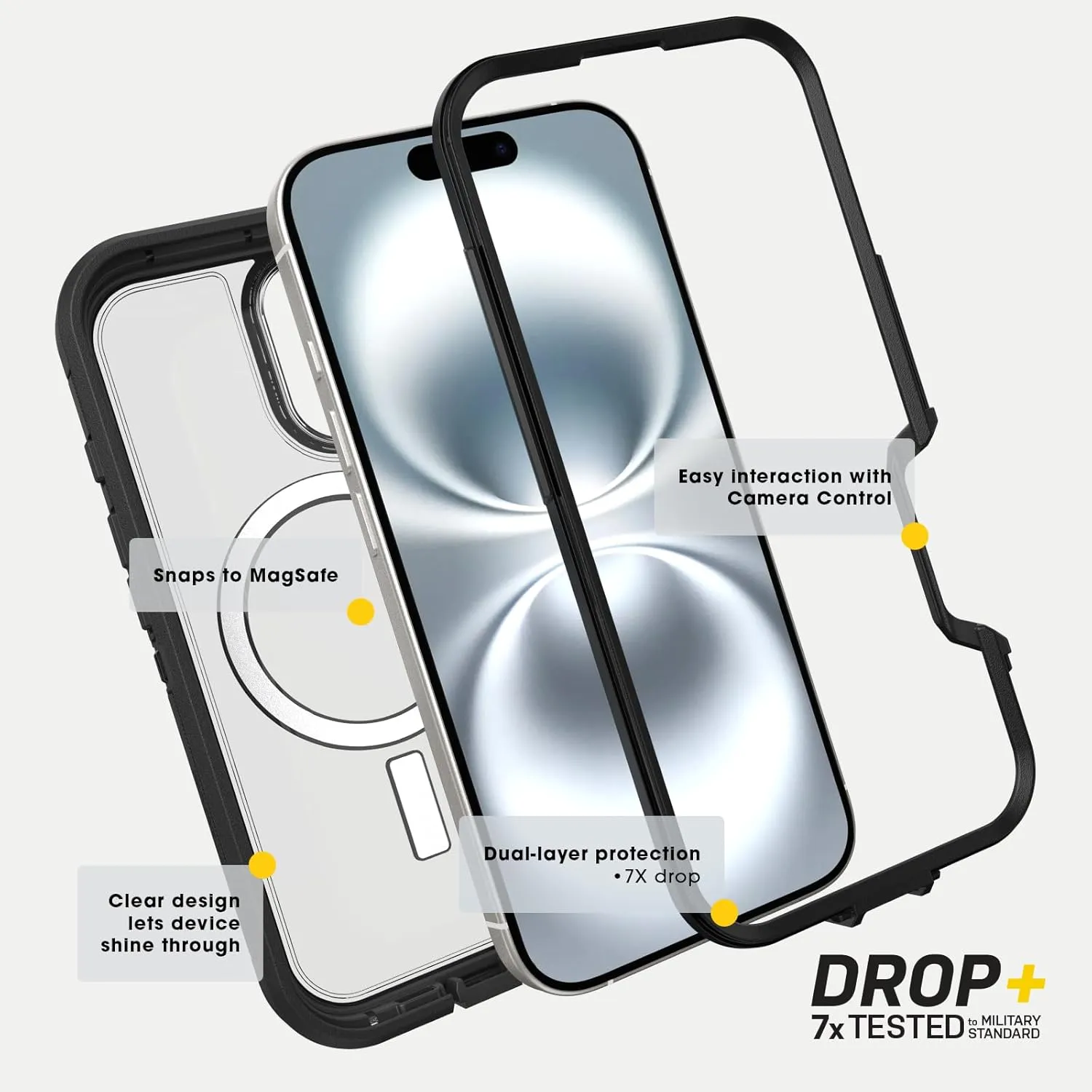 OtterBox iPhone 16 Defender Series XT Clear Case - Baby Blue Clear