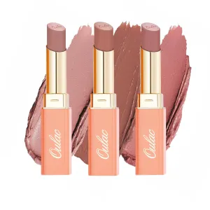 Oulac Color Rich Satin Lipstick Set For Women Nude Orange Lipsticks High Impact Lipcolor Tinted Lip Balm, Nourishing, Satin Finish, Moisturizing Creamy Formula, Vegan Gluten Free 03 06 11(SET 5)