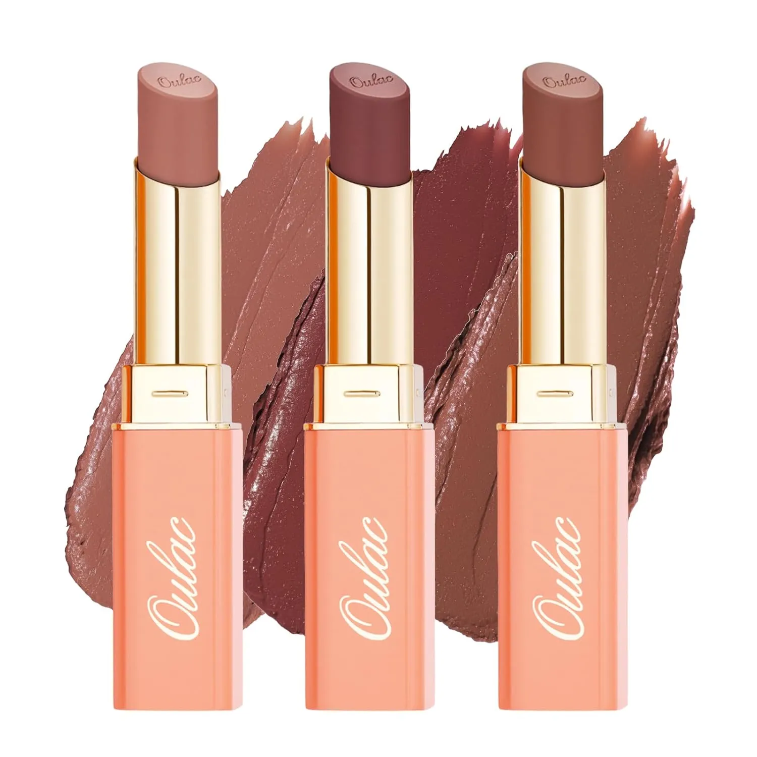 Oulac Color Rich Satin Lipstick Set For Women Red Burgundy Lipsticks High Impact Lipcolor Tinted Lip Balm, Nourishing, Satin Finish, Moisturizing Creamy Formula, Vegan Gluten Free (11 14 15)