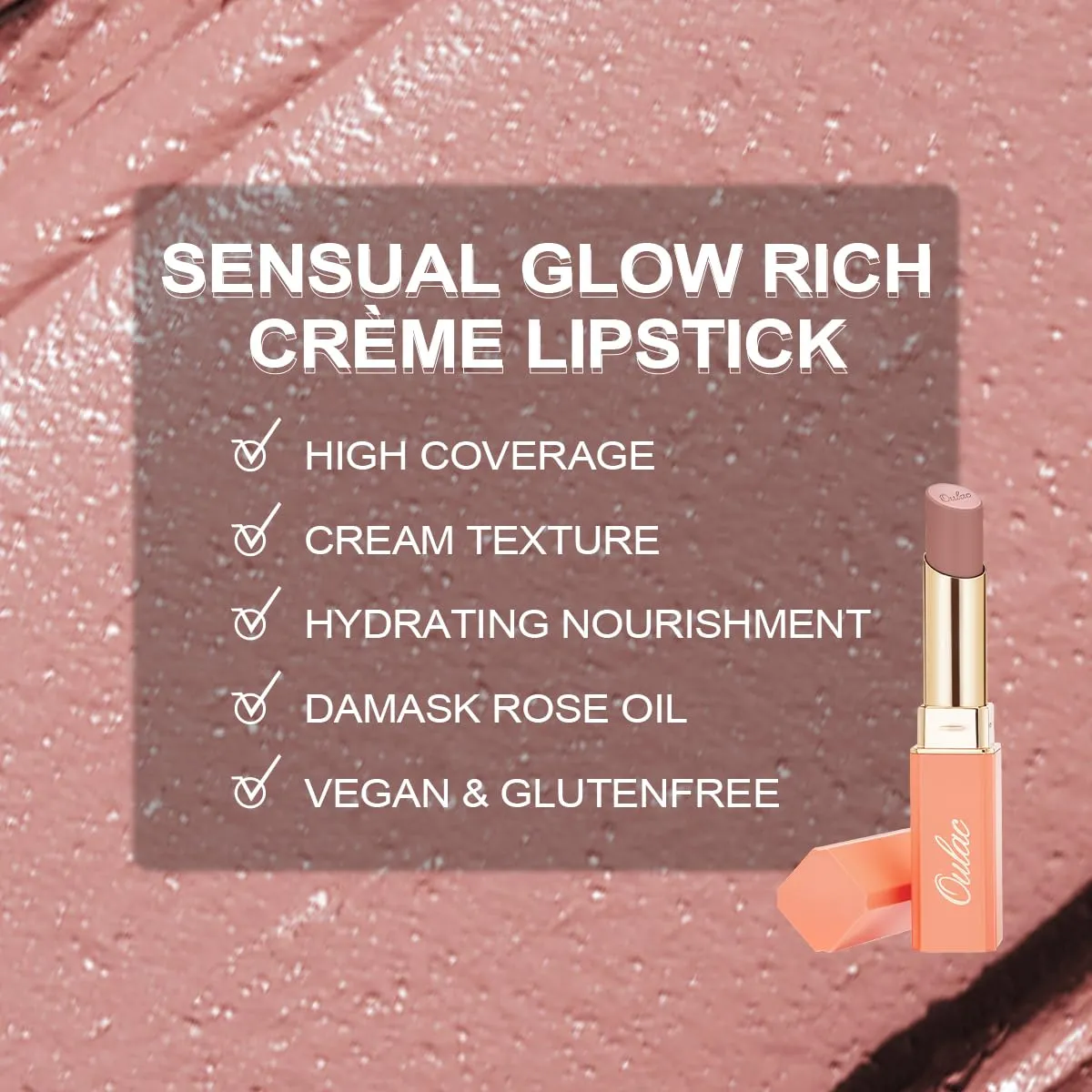 Oulac Hydrating Lipstick Set For Women Plum Brown Lipsticks High Impact Lipcolor Tinted Lip Balm, Nourishing, Satin Finish, Moisturizing Creamy Formula, Vegan Gluten Free 05 06 08(SET 2)