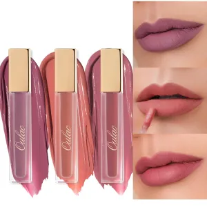 Oulac Matte Liquid Lipsticks Set for Women - Lip Stian Waterproof 24 Hours Long Lasting Lip Tint with Vitamin E & Rose Oil High Pigment Color,Gluten Free & Vegan Free 3PCS (M11 M12 M13)