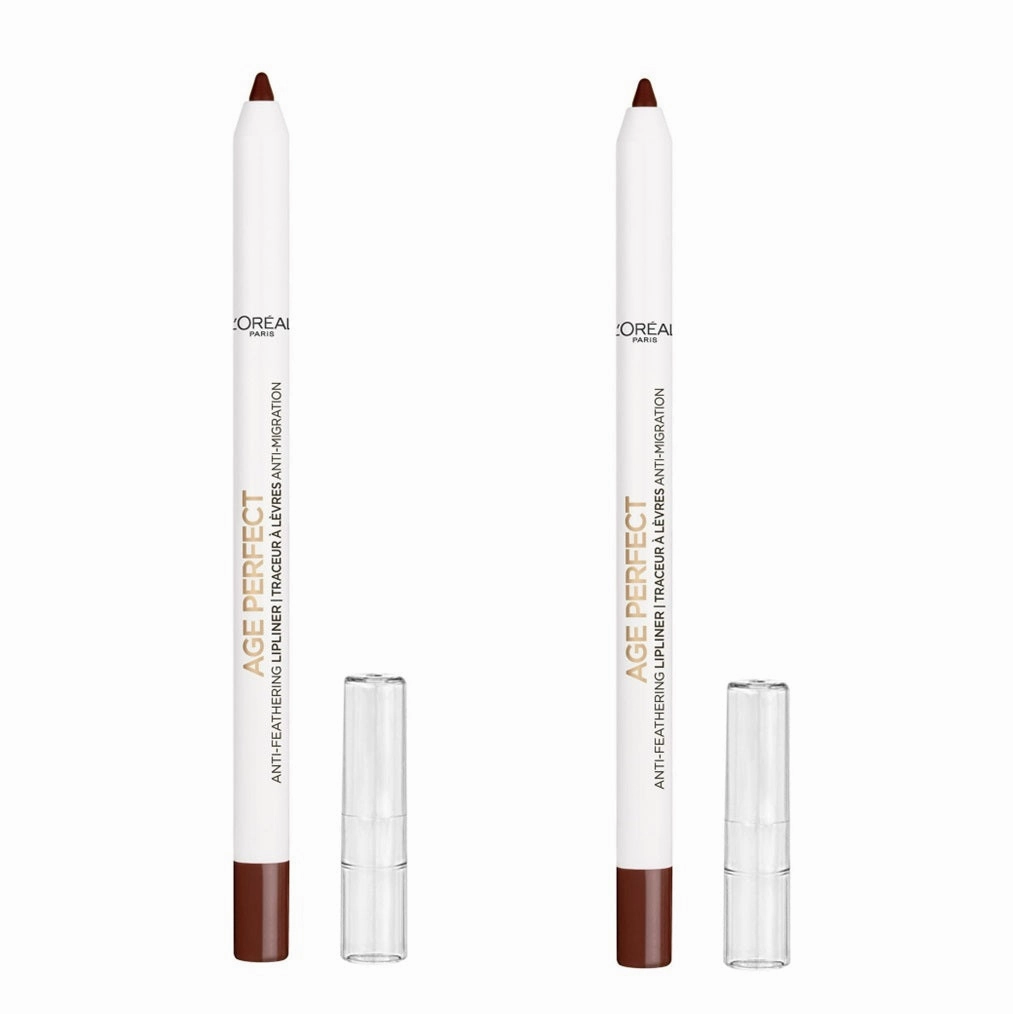 Pack of 2 L'Oreal Paris Age Perfect Anti-Feathering Lip Liner, Dark Chocolate 60