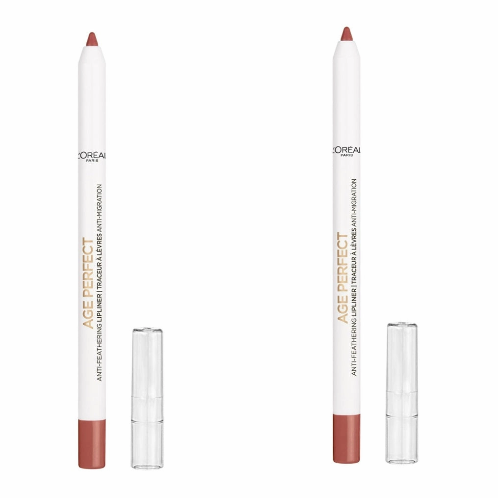 Pack of 2 L'Oreal Paris Age Perfect Anti-Feathering Lip Liner, Nude Pink 50