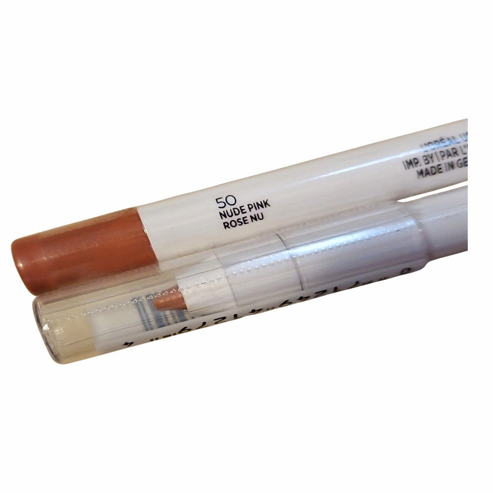 Pack of 2 L'Oreal Paris Age Perfect Anti-Feathering Lip Liner, Nude Pink 50