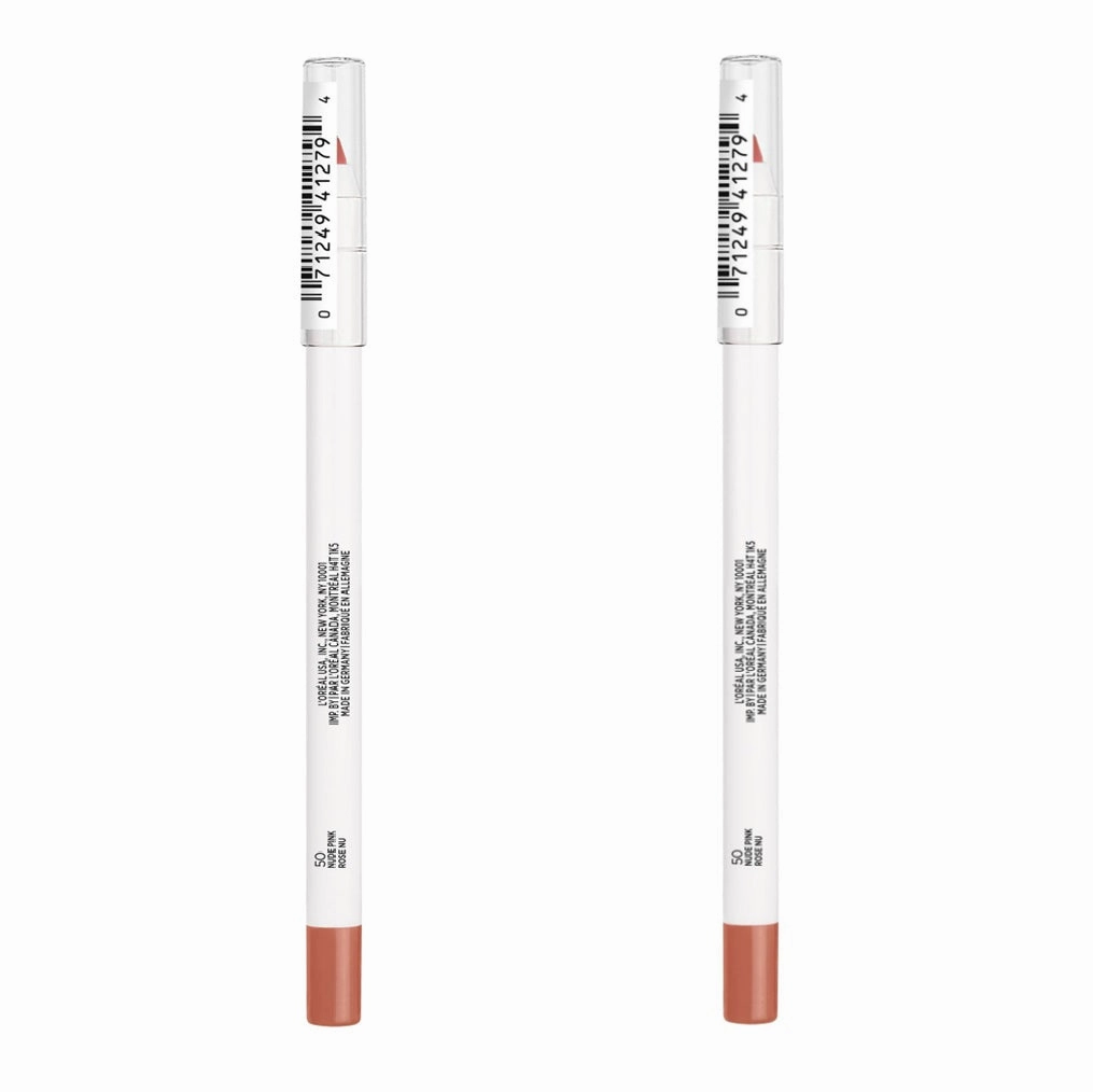 Pack of 2 L'Oreal Paris Age Perfect Anti-Feathering Lip Liner, Nude Pink 50