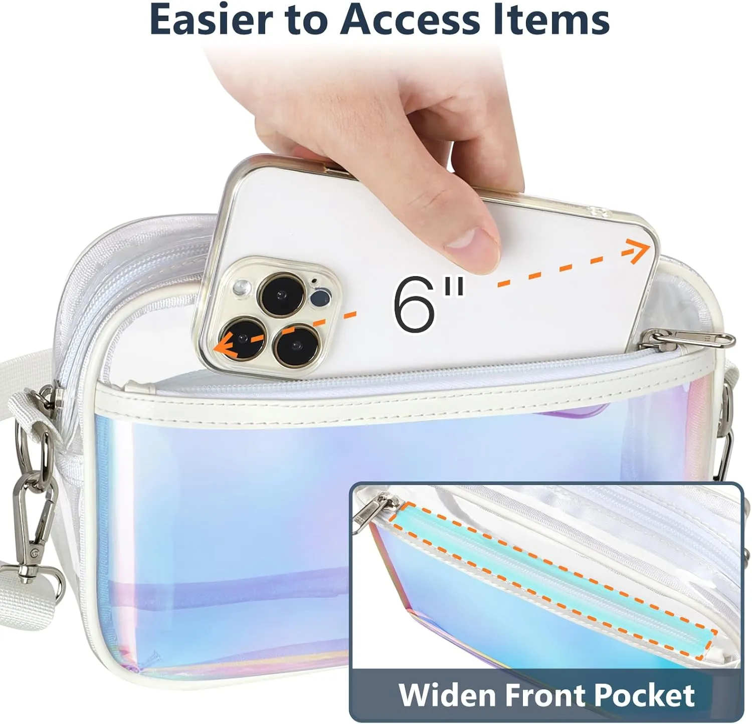 PACKISM Clear Bag for Stadium Events - Clear Purses for Women Stadium Crossbody Concert Bag for Game Day， Sports, Festival