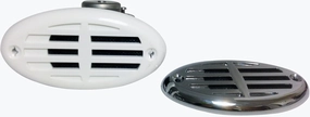 Pactrade Marine Boat SS 304 Compact Drop in Hidden Electric Horn 1 x White and 1 x Silver Grills 110 dB Sound for ships, boats, ATVs, snowmobiles and motor boats.