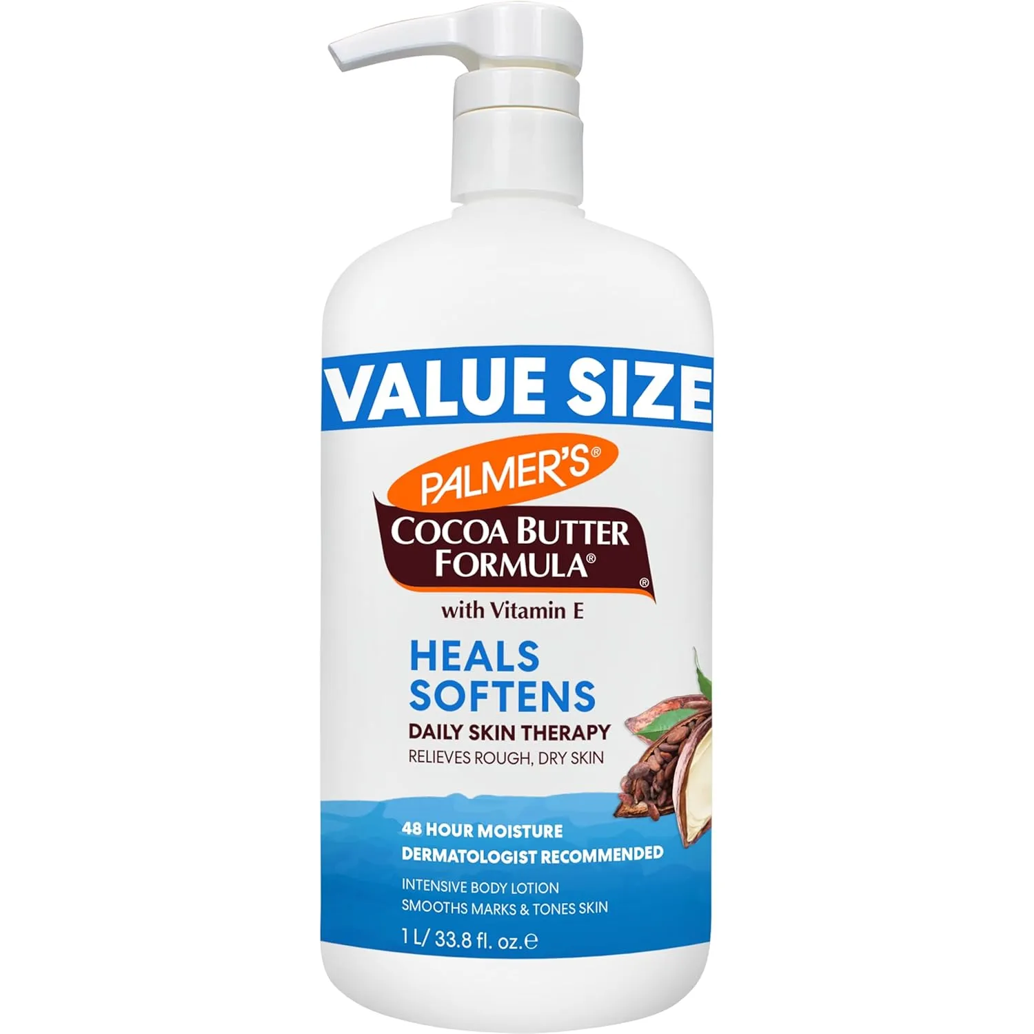 Palmer's Cocoa Butter Formula Daily Skin Therapy Lotion, Pump Bottle, 33.8 Ounces