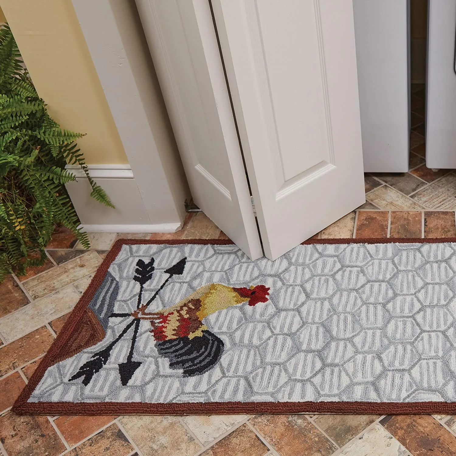 Park Designs Break of Day Rooster Hooked Indoor Rug Runner 2ft x 6ft
