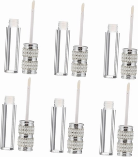 PartyKindom 6Pcs Empty Lip Gloss Containers DIY Bottles with Brush Head for Lip Oil Lotion Mascara Travel Friendly Makeup Packaging for Custom Lip