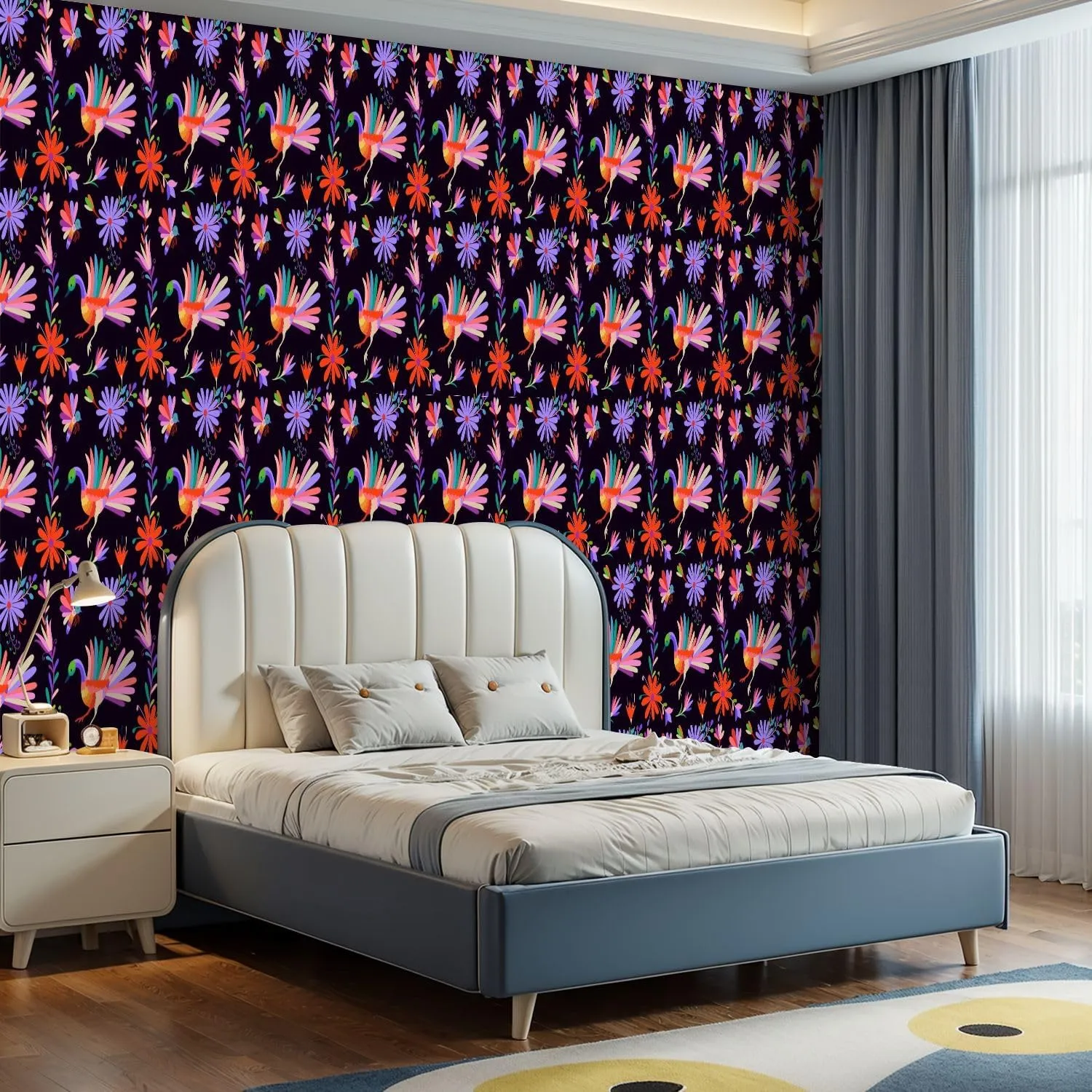 Peel and Stick Wallpaper Self Adhesive Wall Mural Design for Fabric Contact Paper Renter Friendly Wallpaper for Kitchen Nursery Bedroom 17.7"x118"