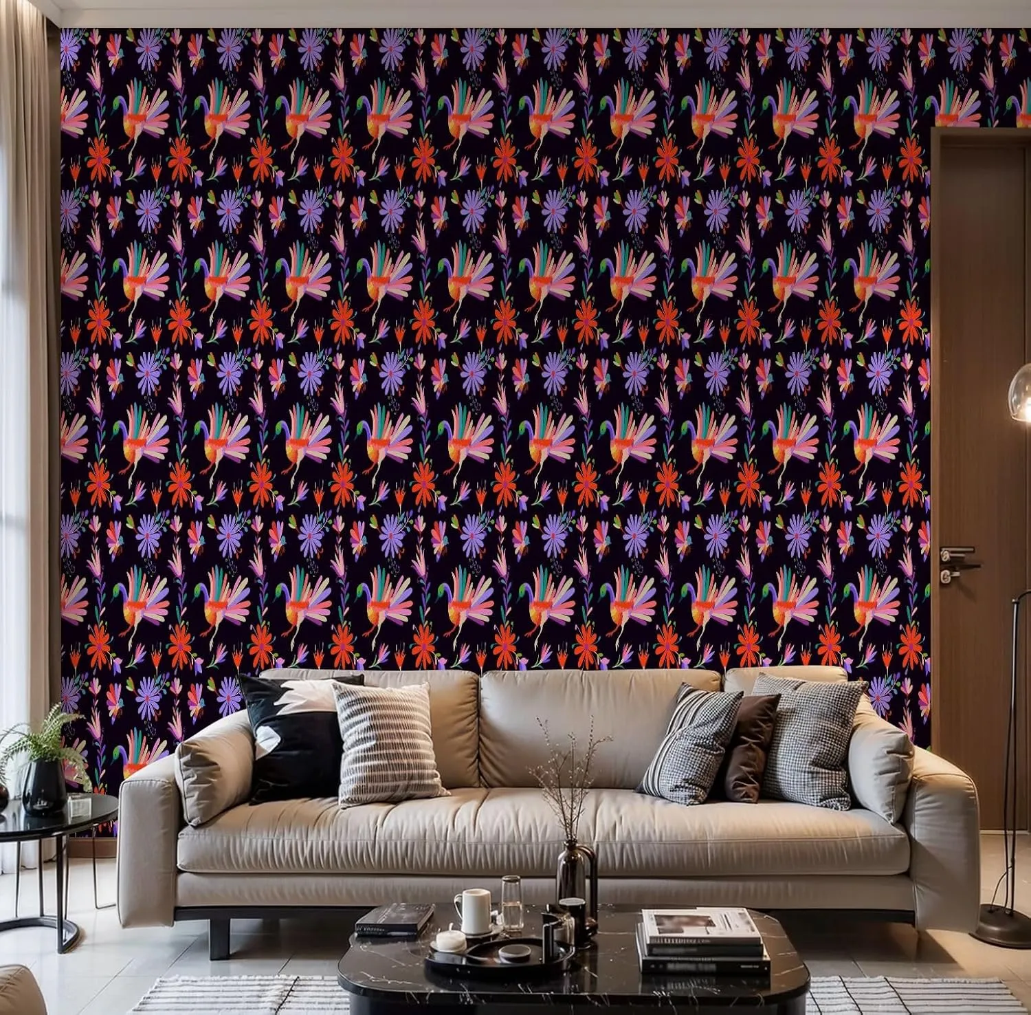 Peel and Stick Wallpaper Self Adhesive Wall Mural Design for Fabric Contact Paper Renter Friendly Wallpaper for Kitchen Nursery Bedroom 17.7"x118"