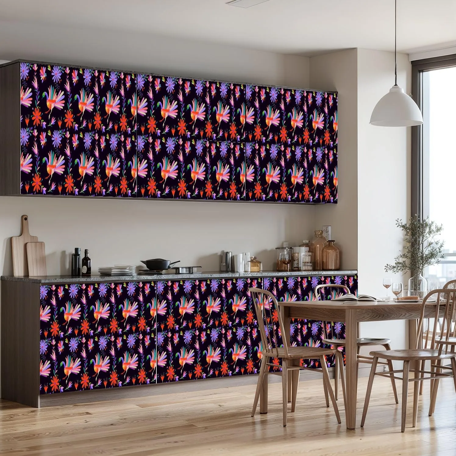 Peel and Stick Wallpaper Self Adhesive Wall Mural Design for Fabric Contact Paper Renter Friendly Wallpaper for Kitchen Nursery Bedroom 17.7"x118"