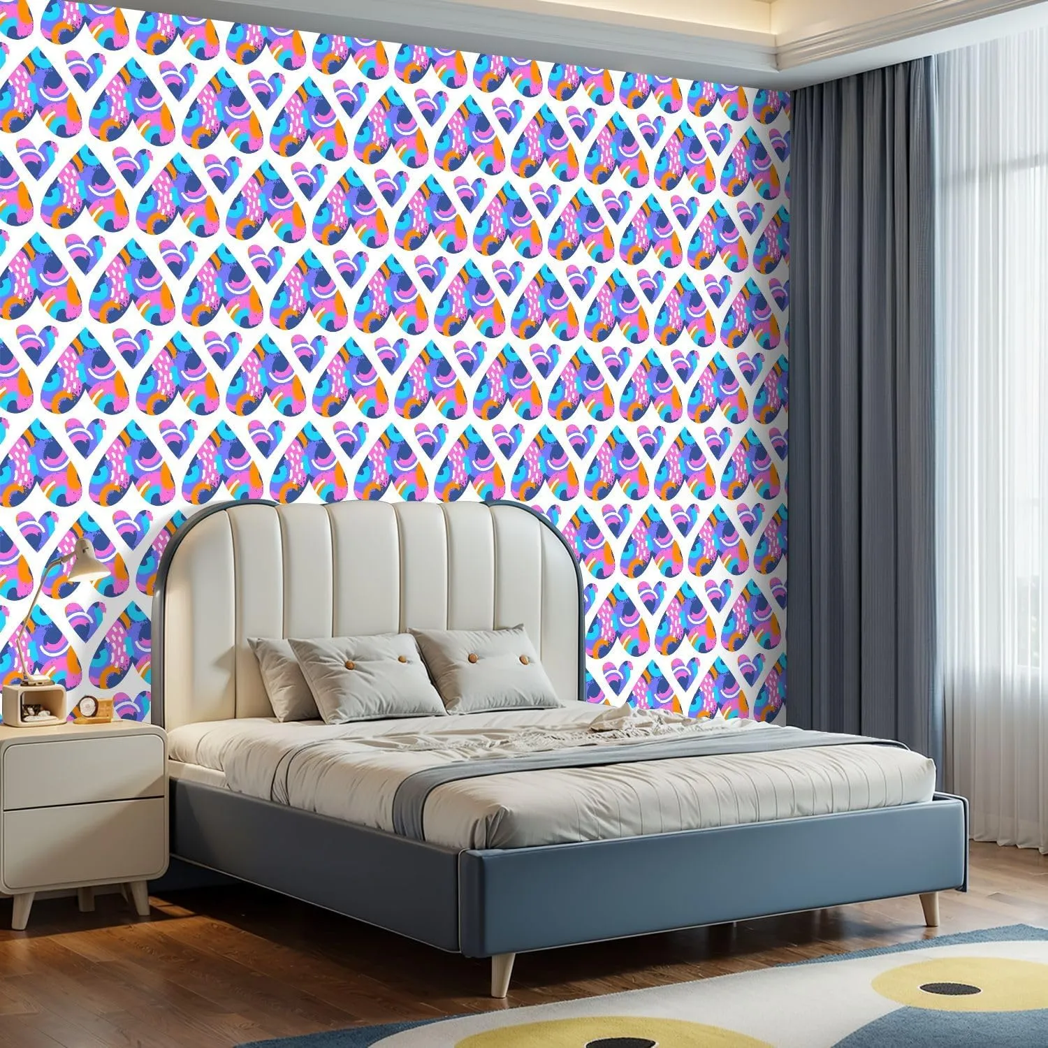 Peel and Stick Wallpaper Self Adhesive Wall Mural Seamless pattern created from geometric shapes abstract spots textures Contact Paper Renter Friendly Wallpaper for Kitchen Nursery Bedroom 17.7"x118"