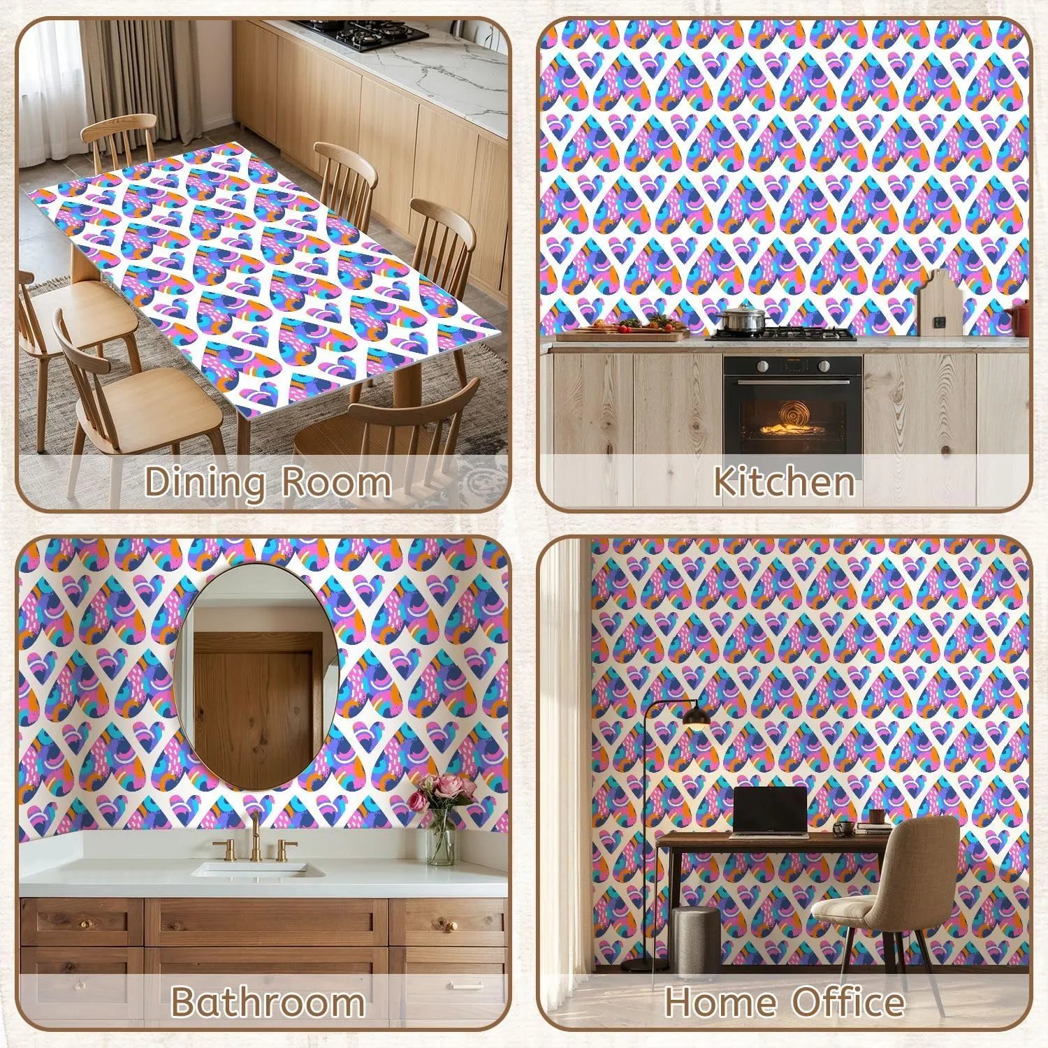 Peel and Stick Wallpaper Self Adhesive Wall Mural Seamless pattern created from geometric shapes abstract spots textures Contact Paper Renter Friendly Wallpaper for Kitchen Nursery Bedroom 17.7"x118"