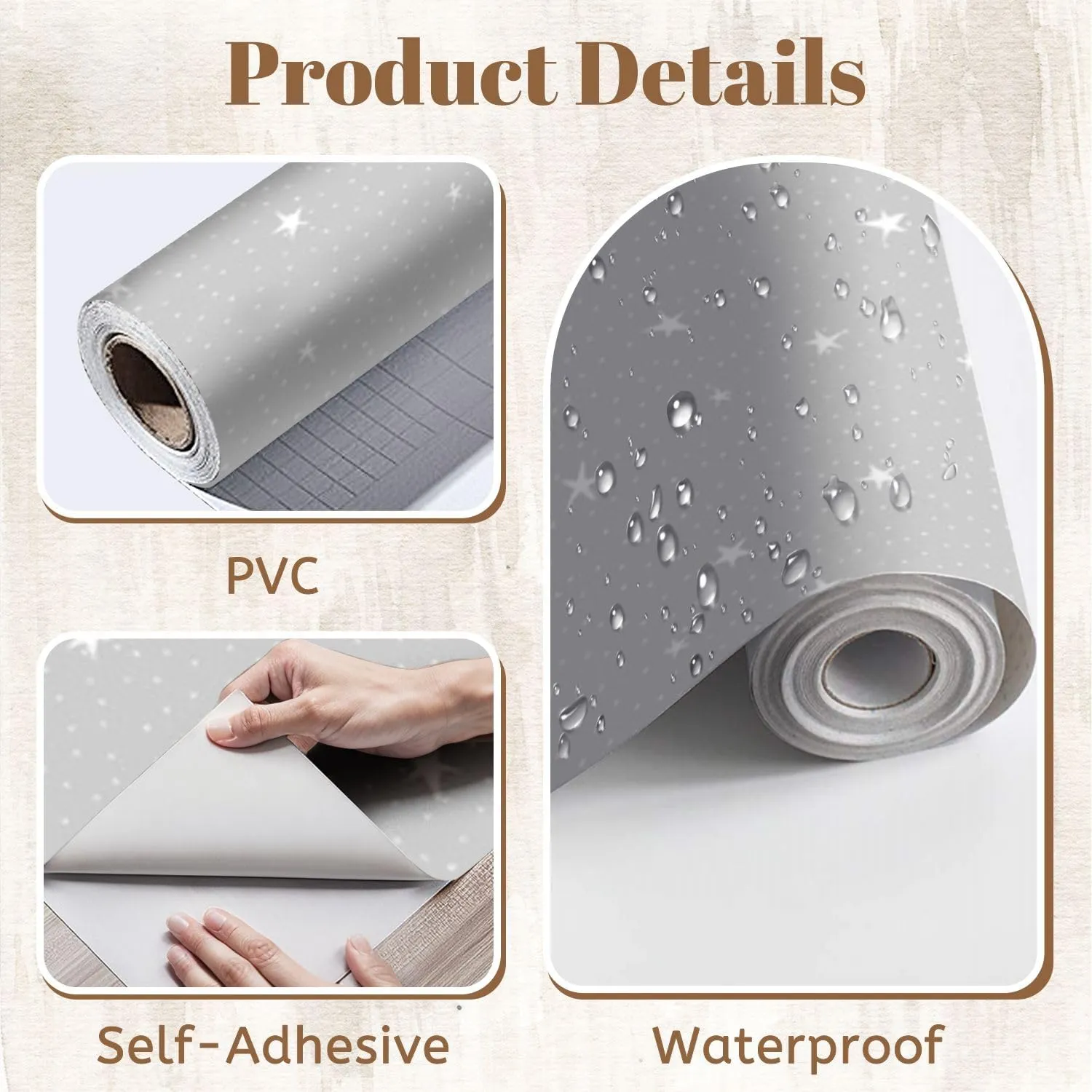 Peel and Stick Wallpaper Self Adhesive Wall Mural Star Seamless Pattern Star Contact Paper Renter Friendly Wallpaper for Kitchen Nursery Bedroom 17.7"x118"