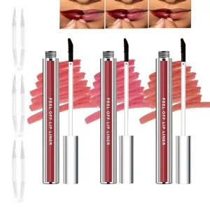 Peel Off Lip Stain Liner Set,Lip Liner Stain with Tweezer,Long Lasting,Waterproof,Transfer-proof for All Skin Types (1SET)