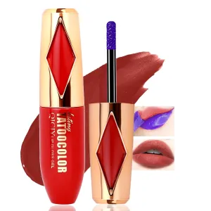 Peel Off Lip Stain -Lip Stain Peel Off Masque - Long Lasting, Waterproof and Transfer Proof Nude Lip Tint, Matte Finish Peel Off Makeup(Glamorous Red)
