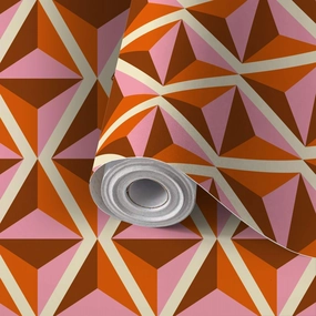 Peel and Stick Wallpaper Self Adhesive Wall Mural 70s Retro Geometric Seamless Pattern Contact Paper Renter Friendly Wallpaper for Kitchen Nursery Bedroom 17.7"x118"
