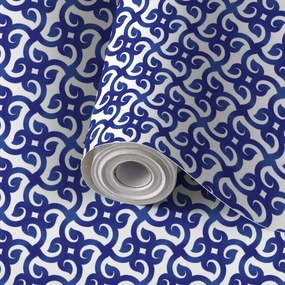 Peel and Stick Wallpaper Self Adhesive Wall Mural Abstract Blue White Seamless Chinese Style Porcelain Modern Contact Paper Renter Friendly Wallpaper for Kitchen Nursery Bedroom 17.7"x118"