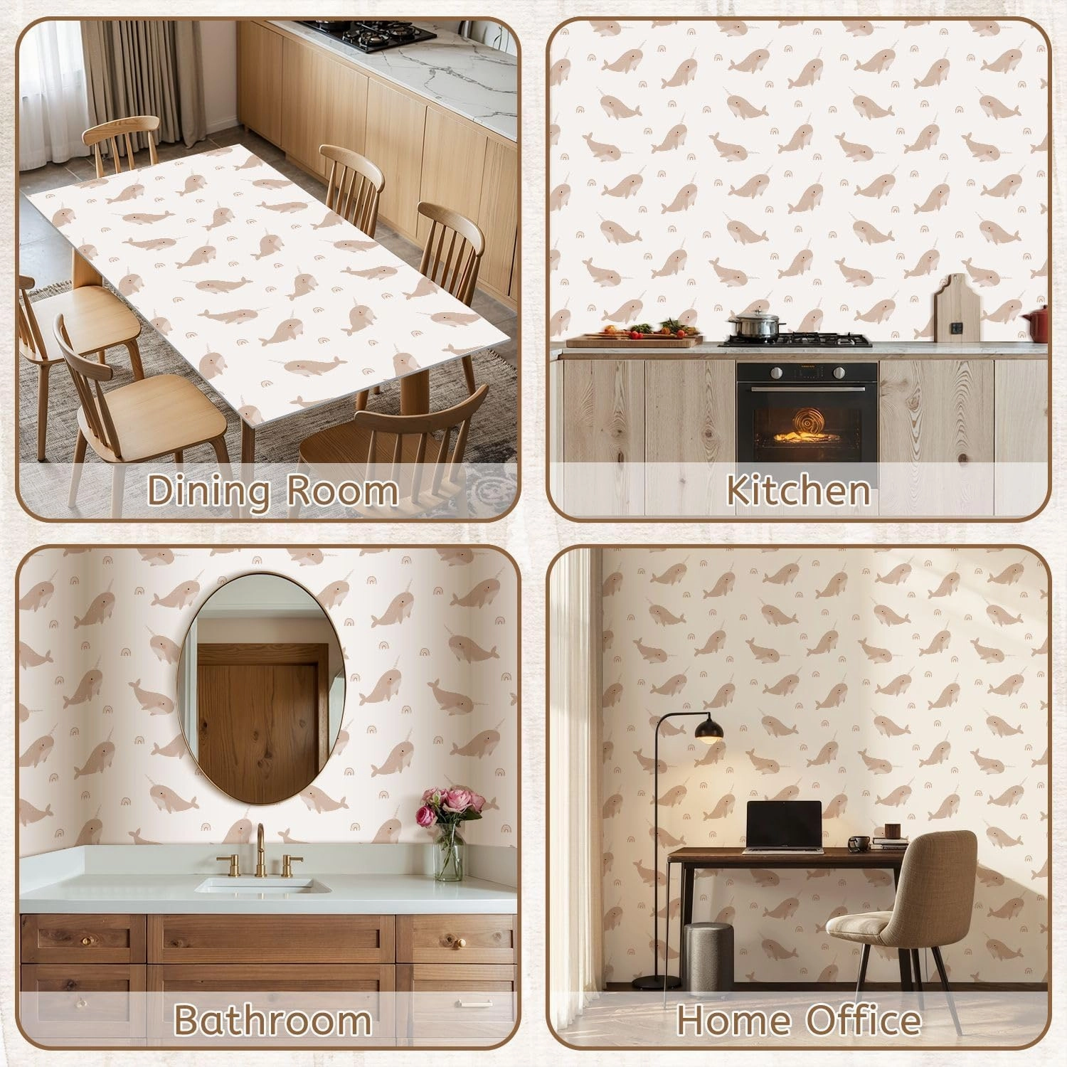 Peel and Stick Wallpaper Self Adhesive Wall Mural Cute cartoon Bohemian nursery pattern Boho print for wall decor Contact Paper Renter Friendly Wallpaper for Kitchen Nursery Bedroom 17.7"x118"