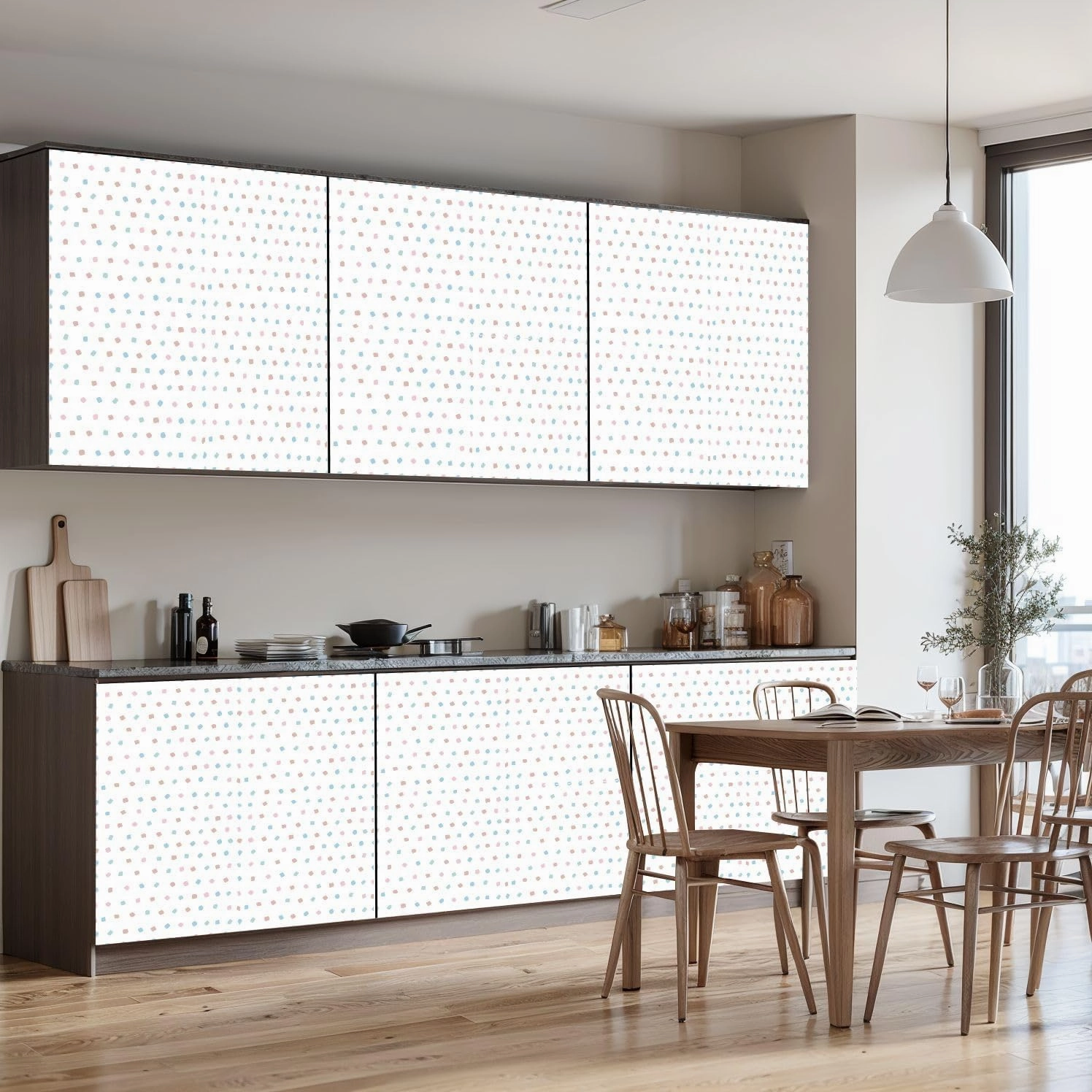Peel and Stick Wallpaper Self Adhesive Wall Mural Cute childish seamless small colorful mosaic shapes Minimalistic Contact Paper Renter Friendly Wallpaper for Kitchen Nursery Bedroom 17.7"x118"