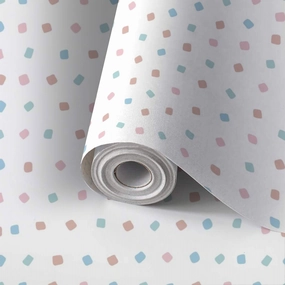 Peel and Stick Wallpaper Self Adhesive Wall Mural Cute childish seamless small colorful mosaic shapes Minimalistic Contact Paper Renter Friendly Wallpaper for Kitchen Nursery Bedroom 17.7"x118"