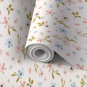 Peel and Stick Wallpaper Self Adhesive Wall Mural Cute feminine seamless watercolor pattern little tiny wildflowers hand Contact Paper Renter Friendly Wallpaper for Kitchen Nursery Bedroom 17.7"x118"