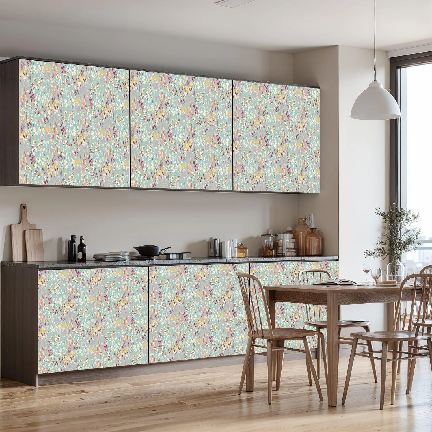 Peel and Stick Wallpaper Self Adhesive Wall Mural Cute feminine seamless watercolor pattern little tiny wildflowers hand Contact Paper Renter Friendly Wallpaper for Kitchen Nursery Bedroom 17.7"x118"