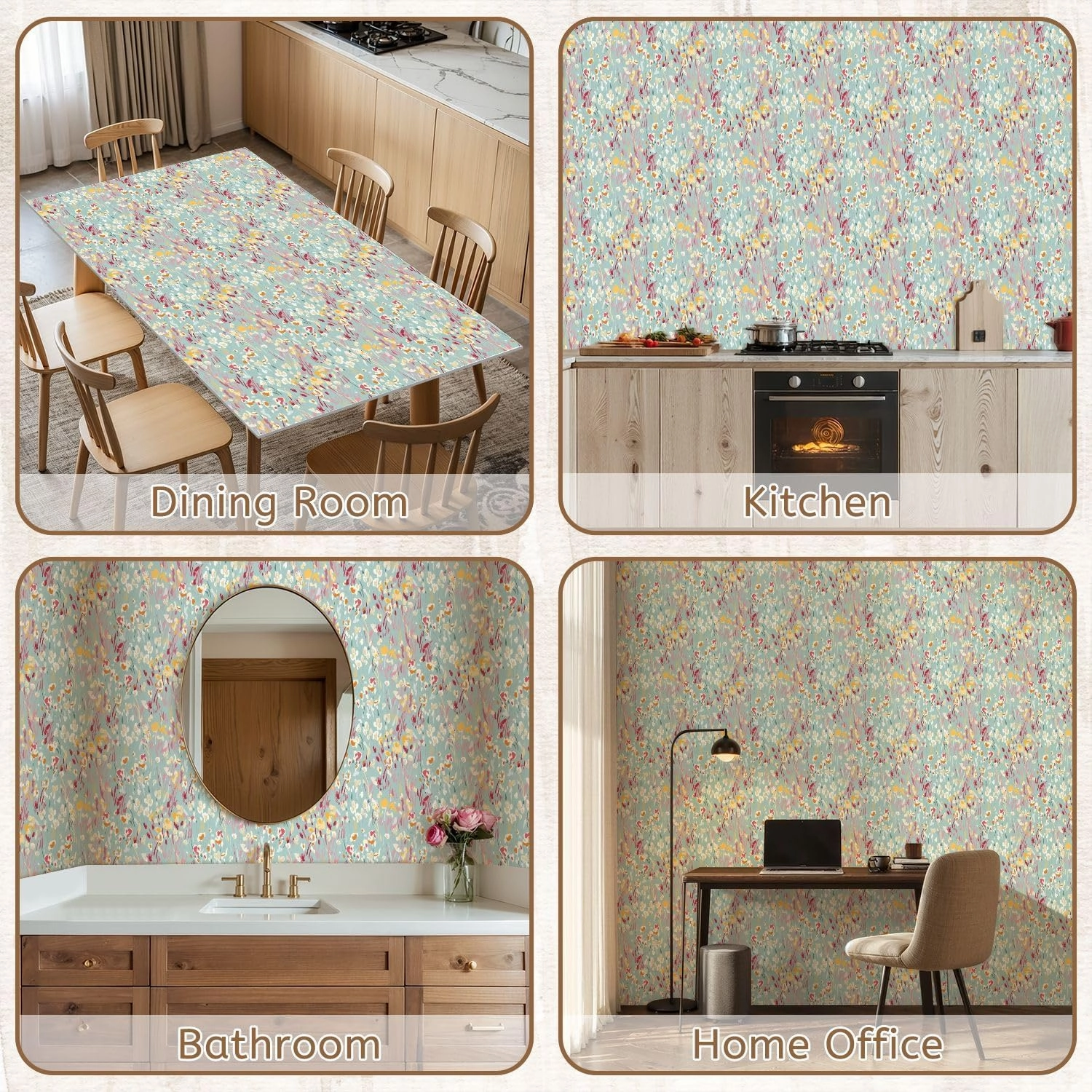 Peel and Stick Wallpaper Self Adhesive Wall Mural Cute feminine seamless watercolor pattern little tiny wildflowers hand Contact Paper Renter Friendly Wallpaper for Kitchen Nursery Bedroom 17.7"x118"