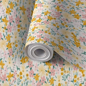 Peel and Stick Wallpaper Self Adhesive Wall Mural Cute feminine seamless watercolor pattern little tiny wildflowers hand Contact Paper Renter Friendly Wallpaper for Kitchen Nursery Bedroom 17.7"x118"