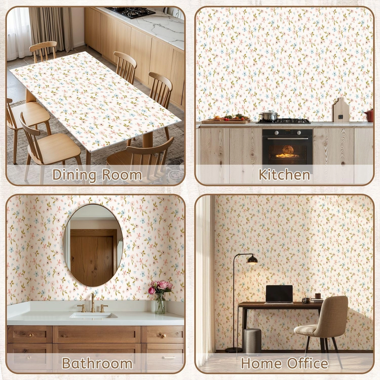Peel and Stick Wallpaper Self Adhesive Wall Mural Cute feminine seamless watercolor pattern little tiny wildflowers hand Contact Paper Renter Friendly Wallpaper for Kitchen Nursery Bedroom 17.7"x118"