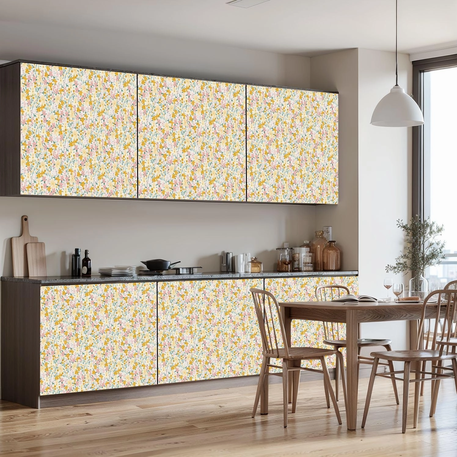 Peel and Stick Wallpaper Self Adhesive Wall Mural Cute feminine seamless watercolor pattern little tiny wildflowers hand Contact Paper Renter Friendly Wallpaper for Kitchen Nursery Bedroom 17.7"x118"