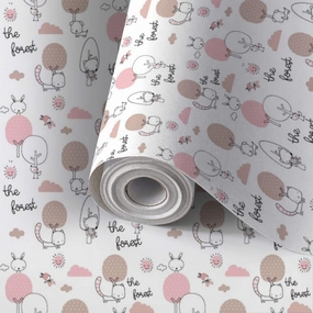 Peel and Stick Wallpaper Self Adhesive Wall Mural Cute Forest Animals Seamless for Baby Contact Paper Renter Friendly Wallpaper for Kitchen Nursery Bedroom 17.7"x118"