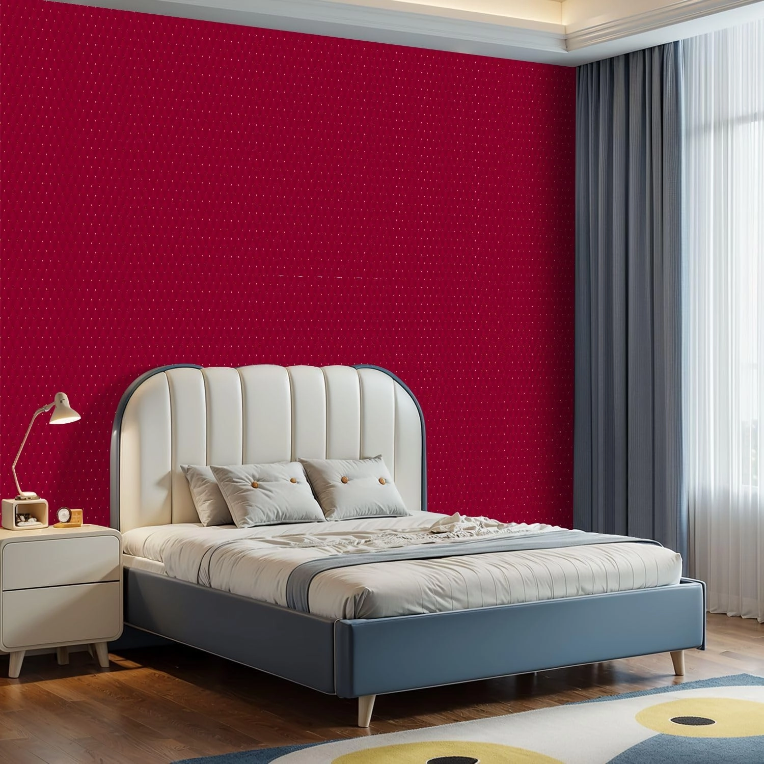 Peel and Stick Wallpaper Self Adhesive Wall Mural Deep burgundy seamless pattern Can be used for premium royal party Contact Paper Renter Friendly Wallpaper for Kitchen Nursery Bedroom 17.7"x118"