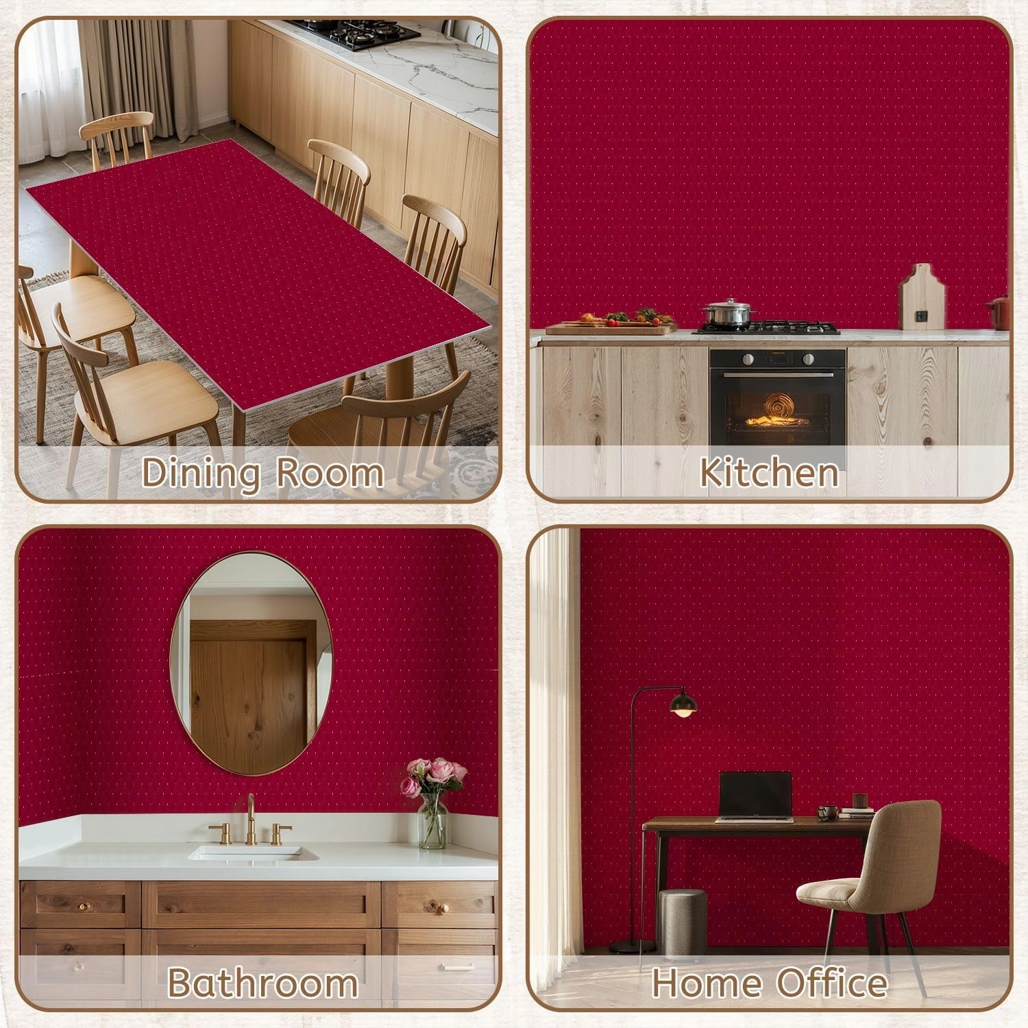 Peel and Stick Wallpaper Self Adhesive Wall Mural Deep burgundy seamless pattern Can be used for premium royal party Contact Paper Renter Friendly Wallpaper for Kitchen Nursery Bedroom 17.7"x118"