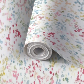 Peel and Stick Wallpaper Self Adhesive Wall Mural Graphic Design Multicolored Polka dots Floral Fabrics Contact Paper Renter Friendly Wallpaper for Kitchen Nursery Bedroom 24"x118"