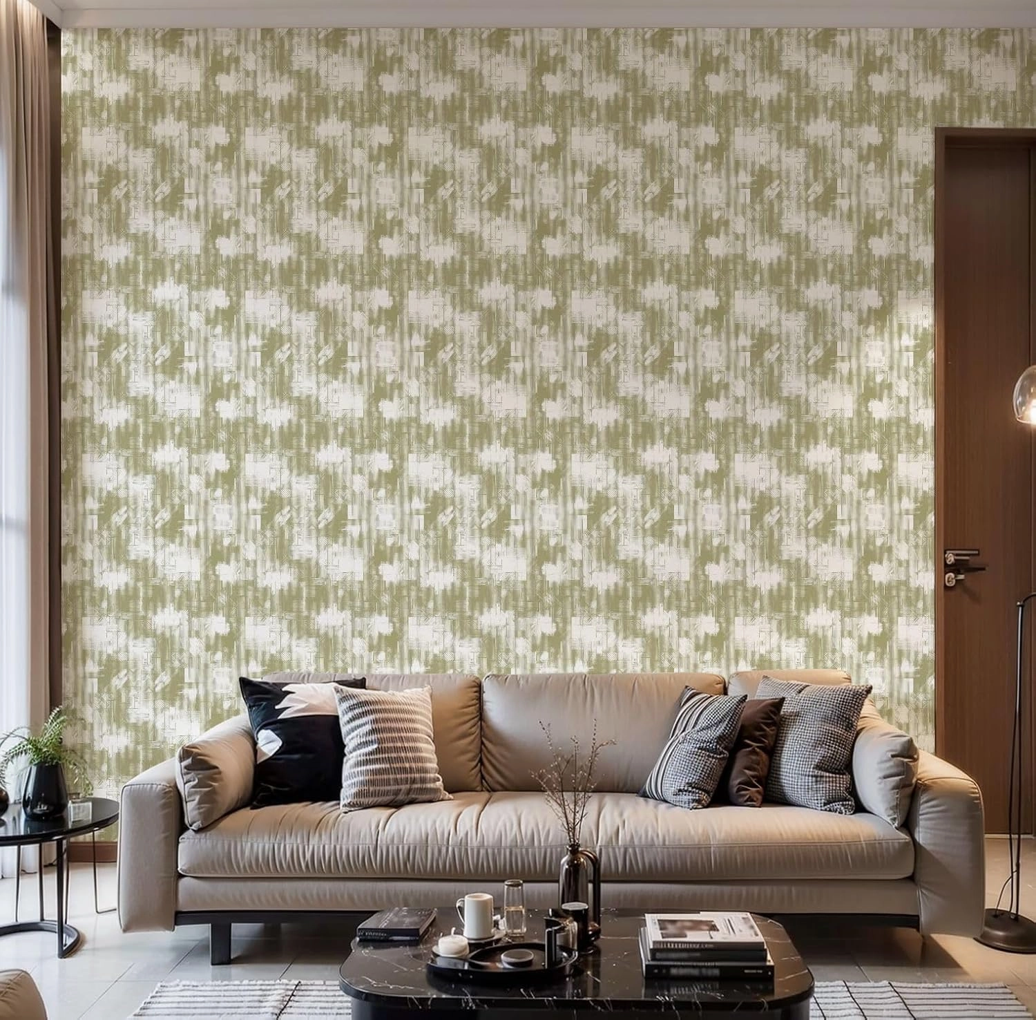 Peel and Stick Wallpaper Self Adhesive Wall Mural Halftone Monochrome Grunge Vertical Lines Texture Seamless Pattern Contact Paper Renter Friendly Wallpaper for Kitchen Nursery Bedroom 17.7"x118"